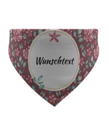 Printplanet - Dog Halen with Name or Text - Narrow for Dogs - Layout Vintage Flower Pattern - Size S Size S Vintage Flower Patterns