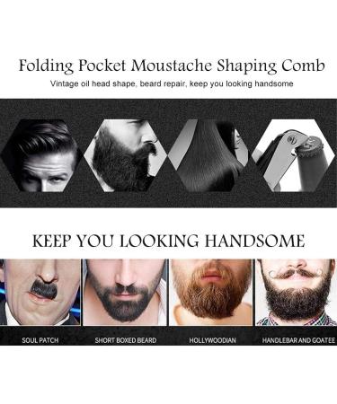 Folding Stainless Steel Beard Comb with Round Teeth - Pocket Size for Household, Barber & Salon Use (2#) - Buy Online on SooperMarket.com