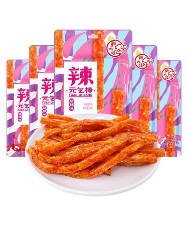 Mkostliking spicy snacks 5 packs of latiao sweet and spicy Chinese spicy snacks classic hot strips for the office casual snack (5)
