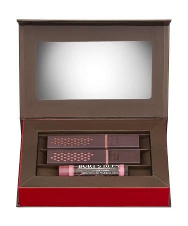 Burt's Bees Lip Color Trio Gift Set  3 Lip Color Products - Blush Basin Lipstick  Suede Splash Lipstick and Hibiscus Tinted Lip Balm Trio Gift Set 3 Piece Set 3 Tube