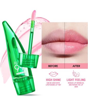 3PCS Mrettick Aloe Vera Lip Gloss Set - Long Lasting Nutritious Lip Balm for Lip Treatment - Moisturizing Lip Oil for Dry Lips - Color Changing Tinted Lipstick Balm - Buy Online on SooperMarket.com