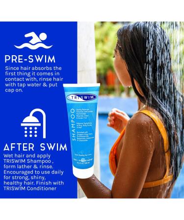 TRISWIM Chlorine Removal Shampoo - 8.5 Fl Oz | Relieves Itchy Scalp & Removes Chlorine Salt Water and Hard Water | Enriched with Aloe Vera | Pack of 2 - International Shipping Available - Buy Online on SooperMarket.com