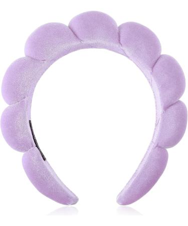 WLLHYF Spa Headbands Washing Face Hairband Facial Makeup Removal Hair Band Terry Cloth Headband Skincare Hair Hoops Sponge Bubble Fabric Valentine's Day Hair Wrap for Women Girls Shower Sports Purple - Buy Online on SooperMarket.com