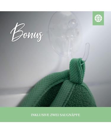 Lowell Exfoliating Peeling Gloves Set - 2 Body & Face Hammam Gloves Bonus Peeling Guide & Suction Cups - Green - Buy Online on SooperMarket.com