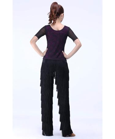 JEZISYMA Women's Tassels Fringe Dance Pants - Medium Black - Buy Online on SooperMarket.com