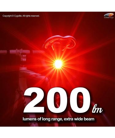 Cygolite Hotshot Pro 200 Lumen Bike Tail Light | USB Rechargeable | 6 Night & Daytime Modes | Adjustable Flash Speeds | IP64 Water Resistant - Buy Online on SooperMarket.com