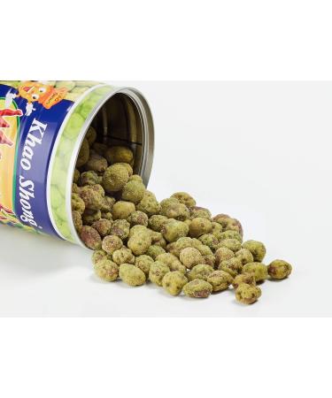 Khao Shong Wasabi Peanuts - Crispy Medium Sharp Snack (350g Can Pack of 2) | International Shipping Available - Buy Online on SooperMarket.com