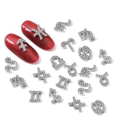 48 Pieces Gold & Silver Zodiac Nail Charms Set - Constellation Nail Studs for Nail Art Decoration - Ideal for Women & Girls - Buy Online on SooperMarket.com