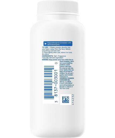 Johnson's Baby Powder for Delicate Skin - Hypoallergenic, Paraben-Free, Phthalate-Free, Dye-Free - 1.5 oz - Buy Online on SooperMarket.com