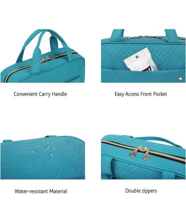 BAGSMART Large Hanging Toiletry Bag | Womens Cosmetic Travel Wash Bag | Lake Blue | Full-Sized Container | - Buy Online on SooperMarket.com