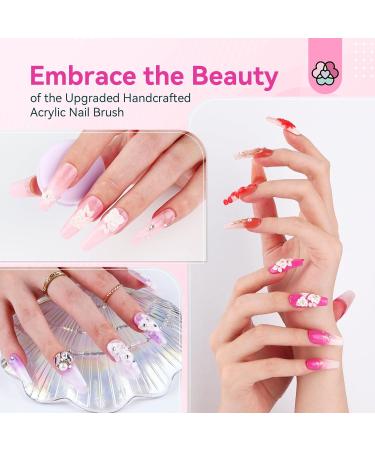 Saviland Acrylic Nail Brush Set - 3 Professional Brushes for Acrylic Application | Sizes 6 8 12 | Perfect for Nail Art Extensions & Carving - Buy Online on SooperMarket.com