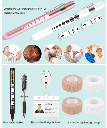 MEUUT 11-Piece Nurse Stethoscope Case Kit - Perfect Nurse Gift with Penlights, Scissor, Bandage Wraps, Badge Holders - Nurse Student Essentials in Light Purple - Buy Online on SooperMarket.com