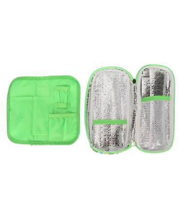 Insulin Cooler Travel Case ANGGREK Insulin Cooler Travel Case Multi Layer Carrying Case Lightweight Portable Insulin Cooling Bag for Diabetic Green