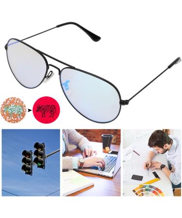 Red Green Colorblind Corrective Glasses Set - Includes Glasses Case Cleaning Cloth & Test Card for Enhanced Vision - Buy Online on SooperMarket.com