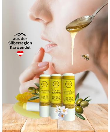 100% Natural Lip Care Propolis Balm | Beeswax & Olive Oil | Tyrolean Alpine Honey | 4.8g - Buy Online on SooperMarket.com