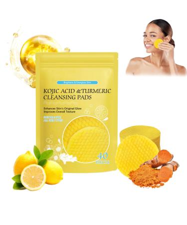 Kojic Acid and Turmeric Pads Turmeric Kojic Acid Pads Exfoliating Face Turmeric Kojic Pads Turmeric Kojic Cleansing Pads for Dark Spots Dull Skin Helps Balance Skin Oil and Water