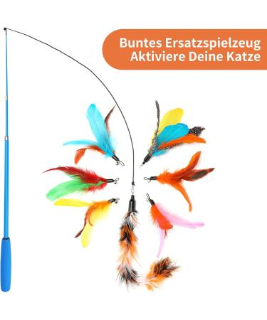 Toozey Cat Toys 16 PCS Set | Interactive Fishing Rod Feather & Bug Replacements with Bells | Bonus Storage Bag | International Shipping Available - Buy Online on SooperMarket.com