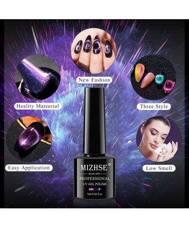 MIZHSE 9D Cat Eye Gel Nail Polish Set - Chameleon Magnetic Gel - Aurora Snowlight - Soak Off UV LED - 10pcs Collection 2 - Buy Online on SooperMarket.com