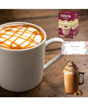 Temas Costa Coffee Instant Coffee Sachets Bundled With Reusable Coffee Cup Sleeves & Coffee Stirrers | Creamy Cappuccino | Coffee Gifts (Creamy Cappuccino) - Buy Online on SooperMarket.com