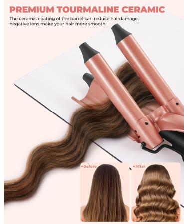 5 in 1 Curling Iron Set - Ohuhu Curling Wand with Interchangeable Ceramic Barrels LED Display & Heat Protective Glove for Perfect Curls - Buy Online on SooperMarket.com