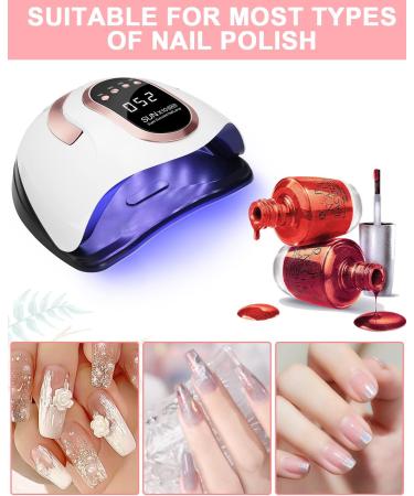 FAKZE NAGELROCKNER LAMP 180W - UV LED Nail Lamp for Shellac & Gel Polish | Digital Display 66 LEDs Timer (10/30/60/99S) | X10 Rose Gold | International Shipping Available - Buy Online on SooperMarket.com