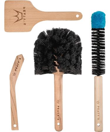 Peatys Complete Bicycle Cleaning Brush Set, Eco Friendly, Durable, Beech Wood Brushes for use on Mountain Bike, Road Bike and Gravel Bike, Drivetrain Bike Brush, Tyre Brush Single