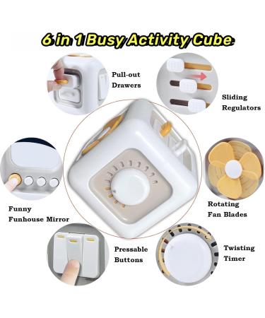 Mciskin Busy Activity Cube for Toddlers | Montessori Motor Skills Toy | Learning & Fidget Cube for Ages 1-4 - Buy Online on SooperMarket.com