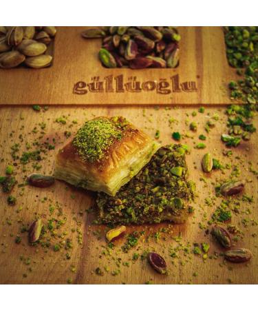 Gulluoglu Premium Dry Baklava with Pistachio - Traditional Turkish Delight 500g (1.1lb) - Buy Online on SooperMarket.com
