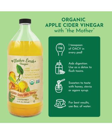 Organic Apple Cider Vinegar Tea Pods with The Mother by Mother Earth Essentials - My Main Squeeze Orange Peel Basil - 12 Single Serving Pods - Keurig Compatible - Buy Online on SooperMarket.com