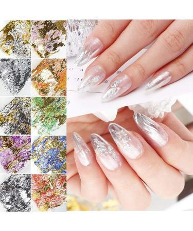 SUMAJU 10 Rolls Gold Silver Nail Foils Mesh Sticker Tape for DIY Nail Art Decorations - Buy Online on SooperMarket.com