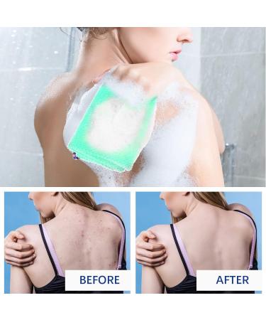 Newwiee 6 Pack Exfoliating Shower Bath Gloves and Body Scrubber Set - 3 Pairs Exfoliating Gloves and 3 Pcs African Bath Sponge for Daily Shower (Red Blue Green) - Buy Online on SooperMarket.com