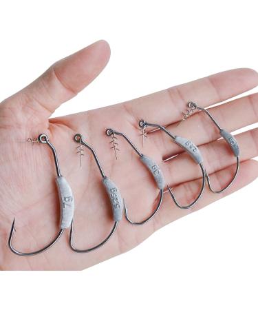 SHUNWEI Weighted Swimbait Hooks Saltwater Fishing Hooks Assortment | 25 Pcs Box, 5 Sizes - Buy Online on SooperMarket.com