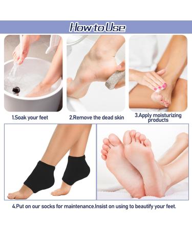 Wllhyf Ventilated Moisturizing Gel Socks - Soft Open-Toe Spa Socks for Foot Care & Treatment | Hydrate Dry Cracked Feet - Buy Online on SooperMarket.com