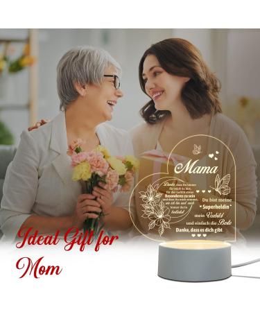 Personalized Juratar Mother's Day Gift | LED Night Lamp for Mom by Daughter & Son | Unique Birthday Gift Idea for Mama (Heart) - Buy Online on SooperMarket.com
