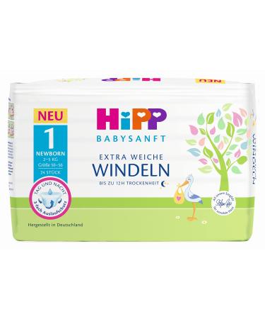 HiPP Babysanft diapers Newborn 1 Carry pack of 3 (3 x 1 x 24 pieces) Newborn 1 (72 pieces)