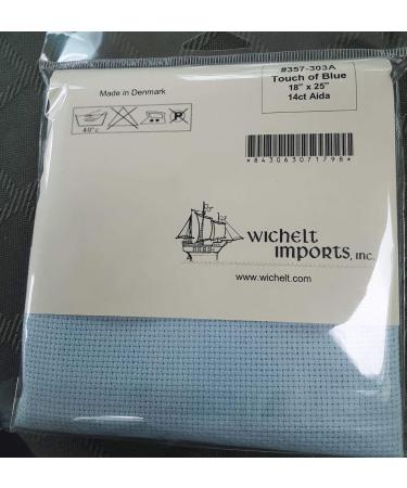 Wichelt Permin Premium AIDA Cross Stitch Fabric 14 Count Touch of Blue 18" x 25"