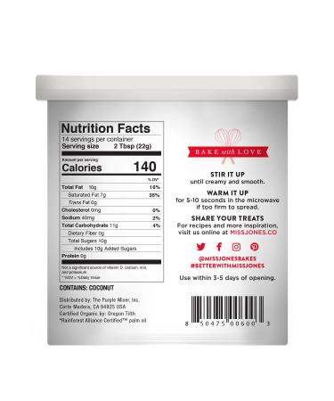Miss Jones Organic Vegan Buttercream Frosting - Vanilla, 11.29 oz (Pack of 6) - Perfect for Icing & Decorating - Buy Online on SooperMarket.com