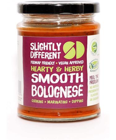 Deliciously Different Smooth Bolognese Low FODMAP Cooking- Marinating Dipping sauce. 260g FODMAP Friendly certified & Vegan Approved & excludes the 14 major allergens