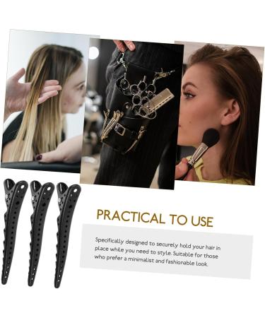 HAPINARY 6pcs Billed Hair Clips Non Slip Hair Clamp Hairdresser Clips Hair Barrettes Hair Pin Black Abs - Buy Online on SooperMarket.com