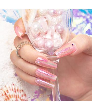 Pink Glitter Gel Polish - Reflective Sparkle Shiny Clear Pastel Nail Gel 7.5ml - UV/LED Cured - Nail Art Manicure - RARJSM(DZ16) - Buy Online on SooperMarket.com