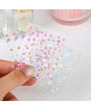 30 Sheets Flower Nail Stickers 3D Self Adhesive Colorful Daisy Nail Stickers Cute Nail Stickers DIY Nail Art Stickers Flower Nail Decals for Women Girls Nails Decoration - Buy Online on SooperMarket.com