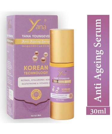 Yana Youngever Anti Aging Face Serum - Vitamin C Retinol Hyaluronic Acid Niacinamide | Resurfacing Pore Refining & Hydrating Skincare | 1.01 Fl Oz - Buy Online on SooperMarket.com