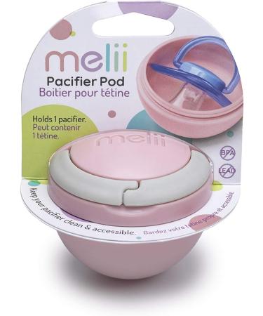 Melii Grey & Pink Pacifier Pod with Carabiner Clip - Pacifier Storage Container - Buy Online on SooperMarket.com