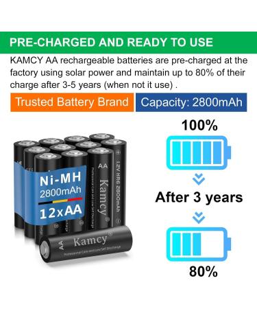 Rechargeable AA Batteries - Long-Lasting Pre-Charged Household Batteries - 12 Count for All Devices - Buy Online on SooperMarket.com