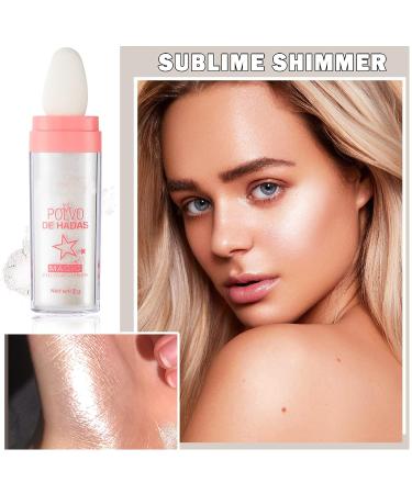 Polvo De Hadas White Moonbeam Body Glitter Highlighter Stick - Makeup Powder for Face, Eyes, Lips, Hair - Glow & Shine Brightening Formula - Buy Online on SooperMarket.com