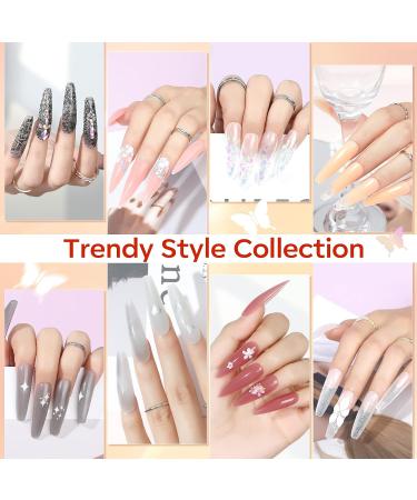 Modelones Poly Nail Gel Kit 8 Colors with 48W LED Nail Lamp - Professional Manicure Kit for Valentine's Day - Buy Online on SooperMarket.com