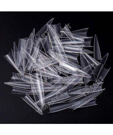 YIMART 600pcs Acrylic Medium Long Stiletto Nail Tips Easy Coffin Nails Sharp False Nail Art Tips For Nails Salon (Clear)
