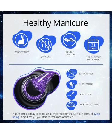 UR SUGAR Color Changing Gel Nail Polish Set - 6 Pcs Glitter Purple Thermal Magnetic Effect Kit - Soak Off Gel Nail Gift Box - Buy Online on SooperMarket.com