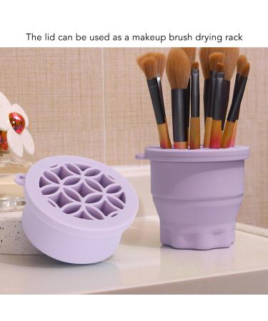 Foldable Silicone Makeup Brush Cleaning Mat & Hanging Drying Net - Compact Efficient Organizer in Purple | Multi-Purpose Beauty Tool for Easy Storage - Buy Online on SooperMarket.com
