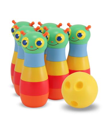 Melissa & Doug Sunny Patch Happy Giddy Bowling Set With 6 Pins, Bowling Ball, and Storage Bag